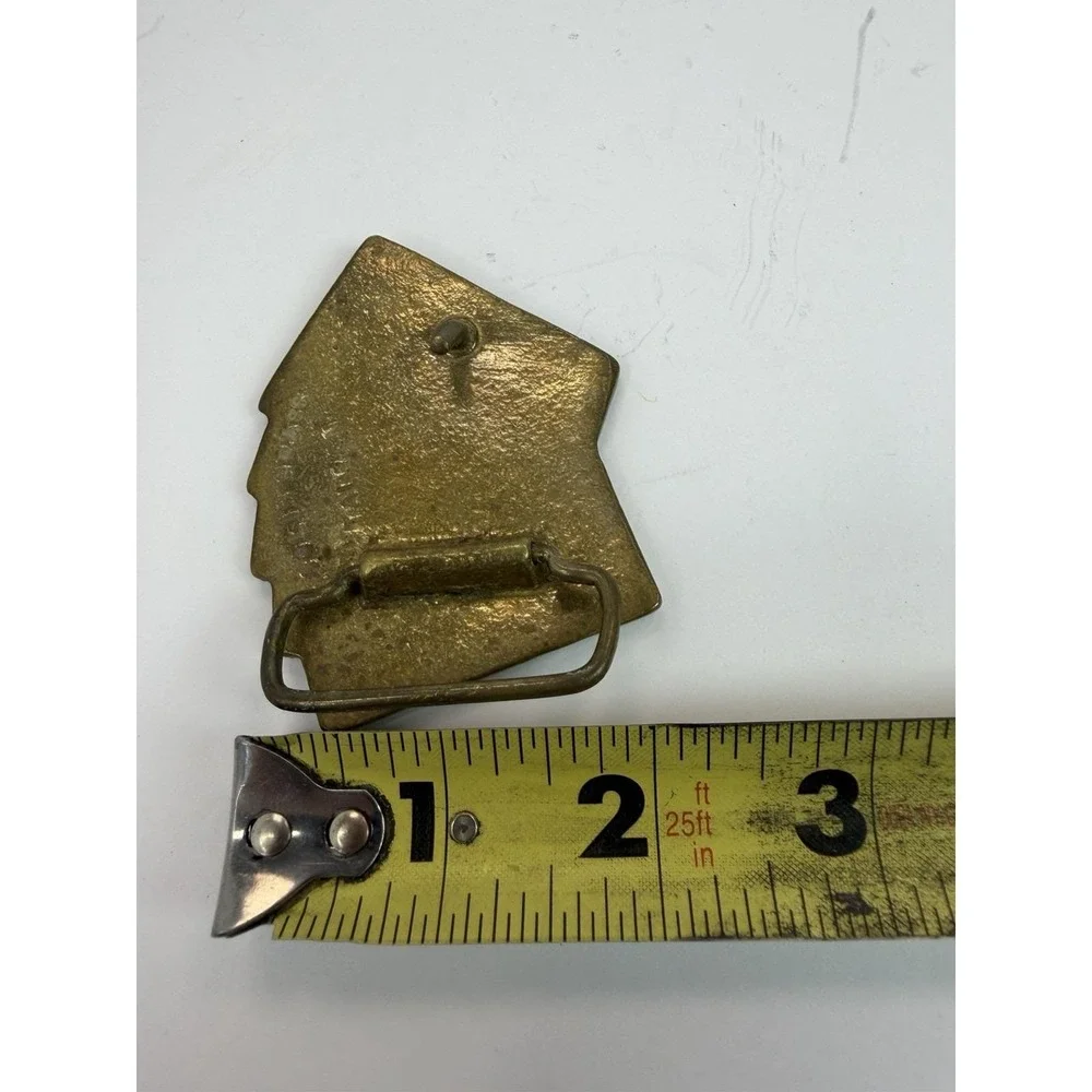 Reno Nevada Belt Buckle Playing Cards Poker Hand Solid Brass Vintage